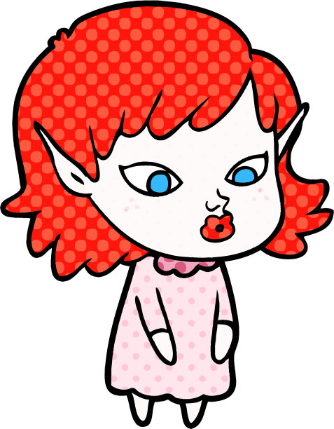 长着尖耳朵的卡通精灵女孩图片下载