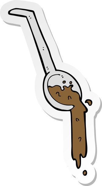 倒肉汁的卡通贴纸图片下载