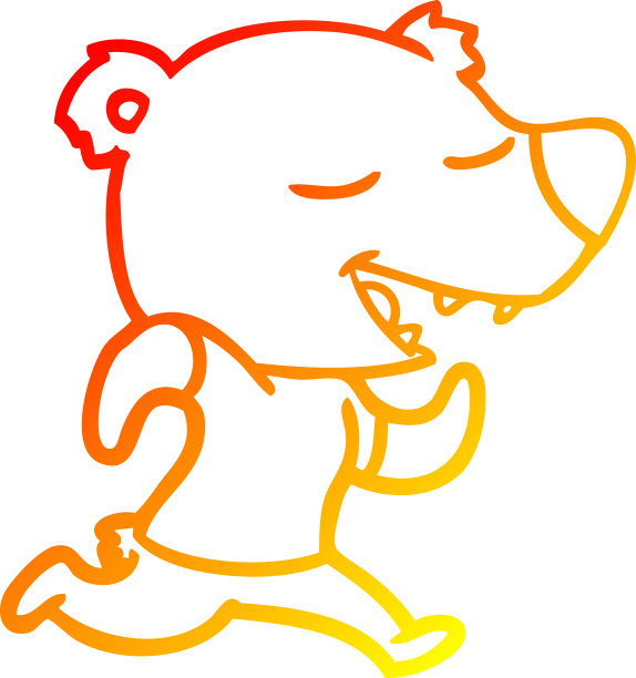 温暖的梯度线绘制的卡通熊图片下载