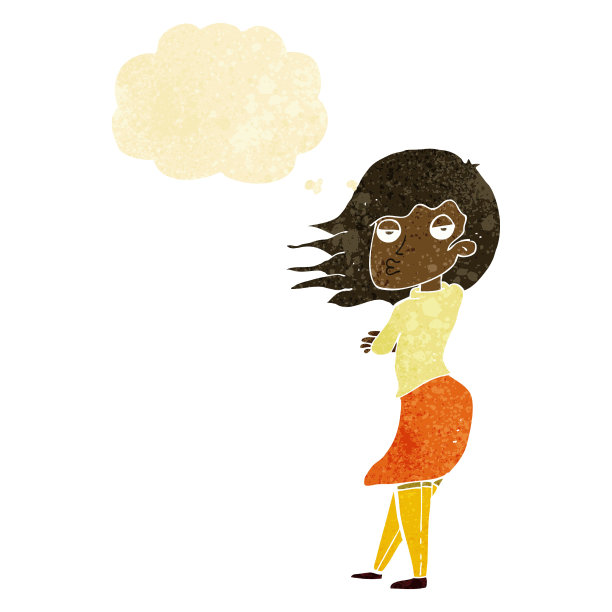 卡通女人用思想泡泡做照片脸图片下载