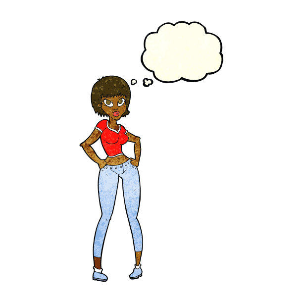 卡通漂亮女人的思想泡沫图片下载