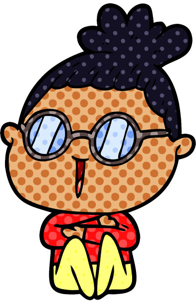 戴眼镜的卡通女人图片下载