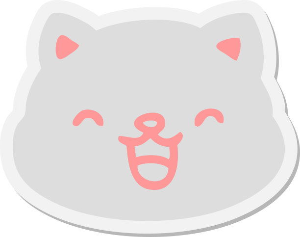 猫脸伸出舌头贴纸图片下载