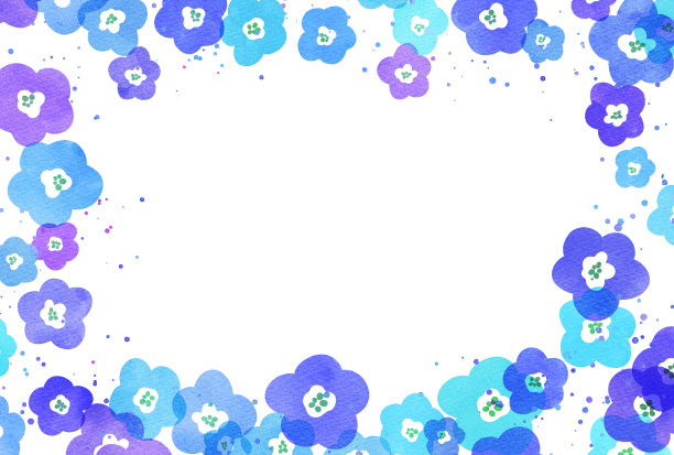 彩色水彩花卉背景插图图片下载