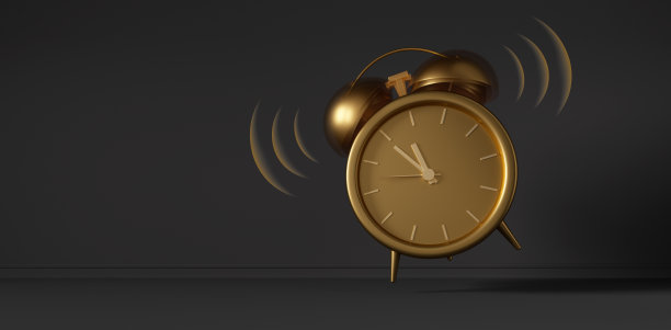 金色复古闹钟图片下载