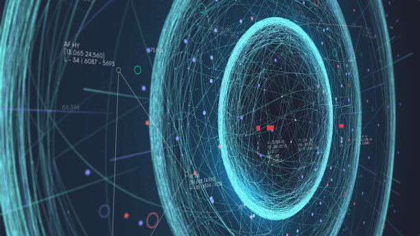 未来的信息线拼接成数据库的形式，计算机处理数字云和大数据的可视化，人工智能的网络领域，透视的监控屏幕图片下载