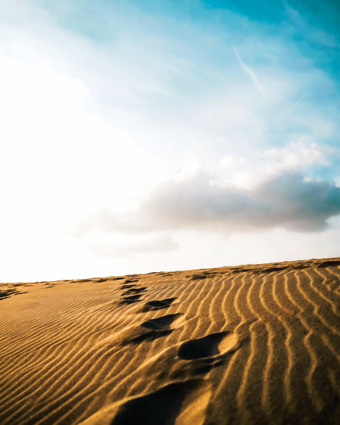 沙滩上的脚印图片下载