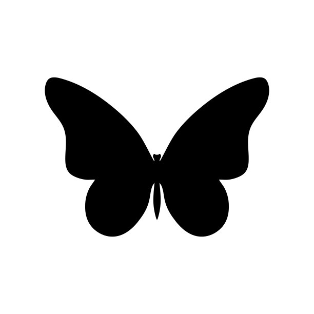 矢量蝴蝶剪影，可爱的标志图片下载