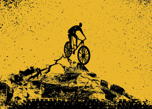 越野景观海报背景。可编辑的矢量图图片下载