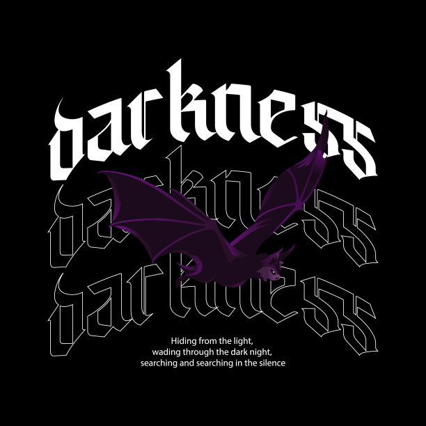 黑暗蝙蝠街头服饰平面设计的载体图片下载