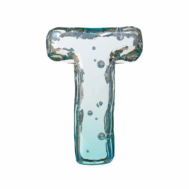 蓝冰字体字母T 3D图片下载