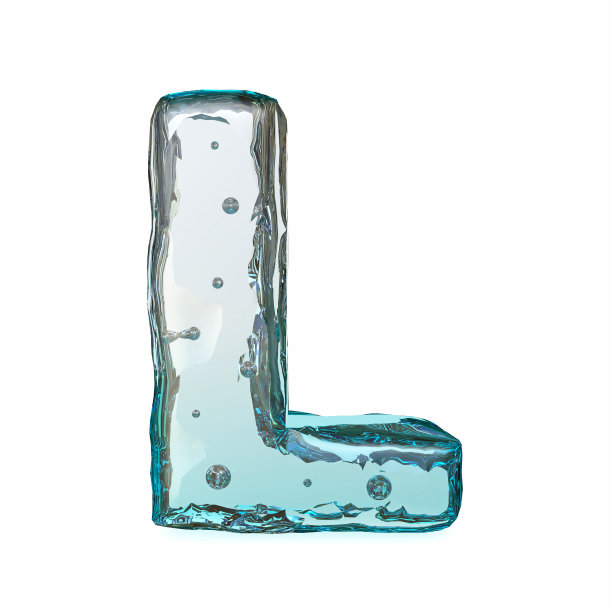 蓝冰字体字母L 3D图片下载