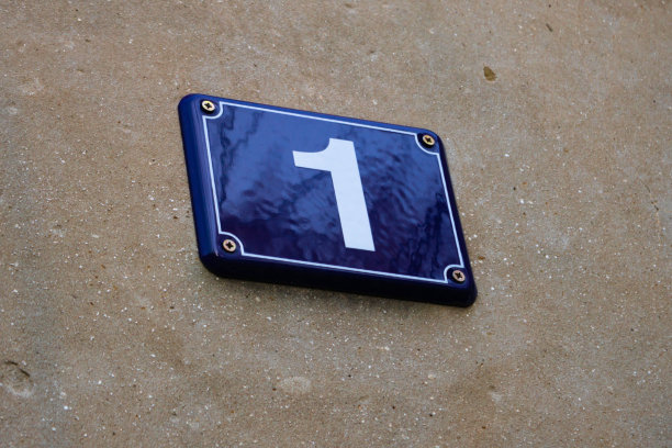 1号街，房子地址，墙上有金属蓝色的牌子图片下载