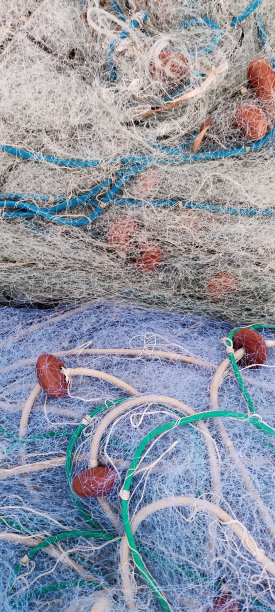 渔绳和渔网的纹理细节图片下载