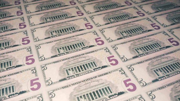 5美元美钞背面印刷图片下载