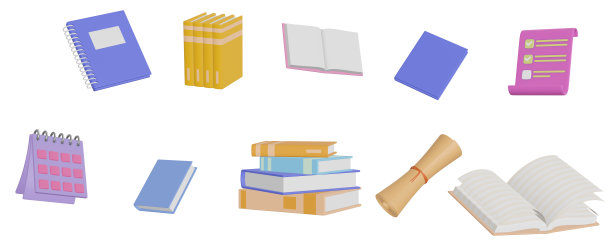 大学和学校的3d教育和社交媒体图标拼贴。逼真的3d高品质隔离。三维渲染图片下载