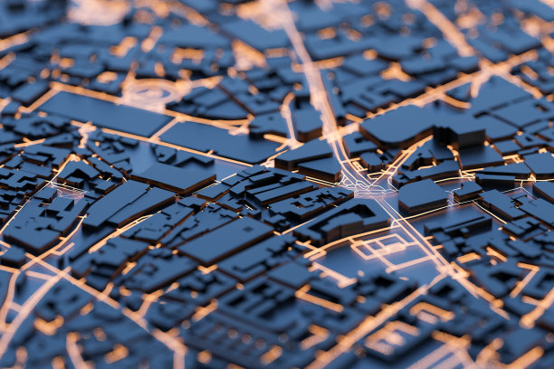 智慧城市中的智能交通自动化系统。3 d渲染。图片下载