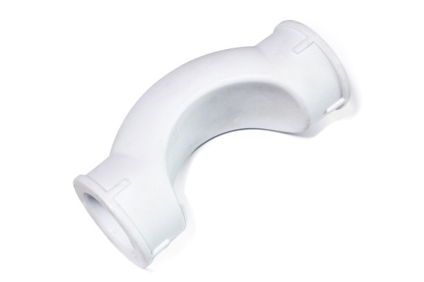 白色背景上的白色ppr管道适配器的特写图片下载