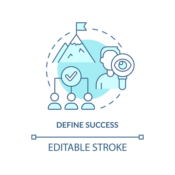 定义成功绿松石概念图标图片下载