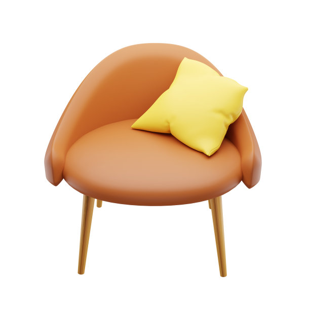 3D棕色皮椅图片下载