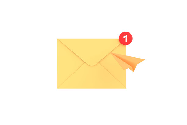 邮件信封图标与纸飞机隔离。图片下载