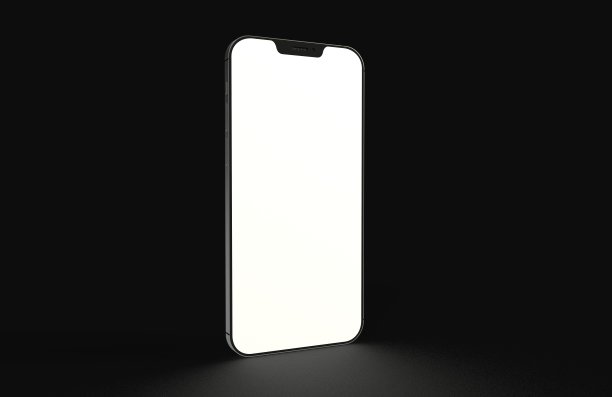 智能手机与空白复制空间屏幕隔离在黑暗的背景图片下载