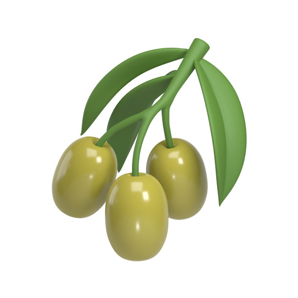橄榄色3d图标插图图片下载