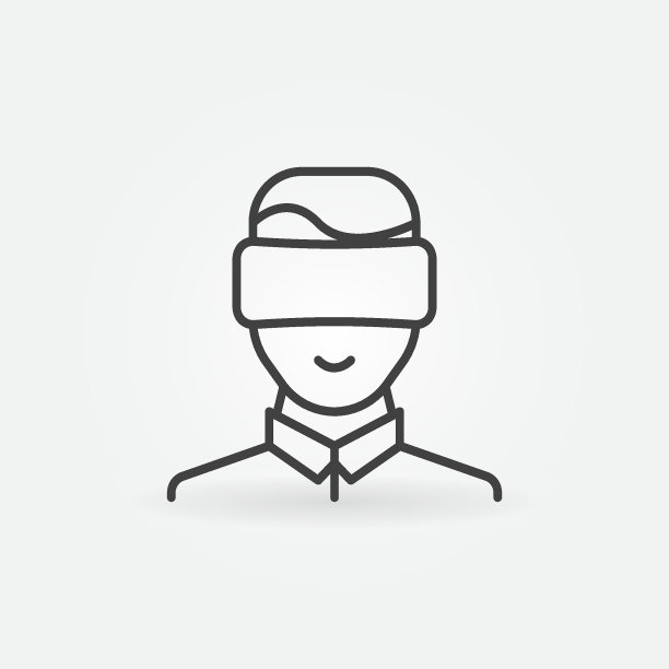 戴着VR图标的男子图片下载