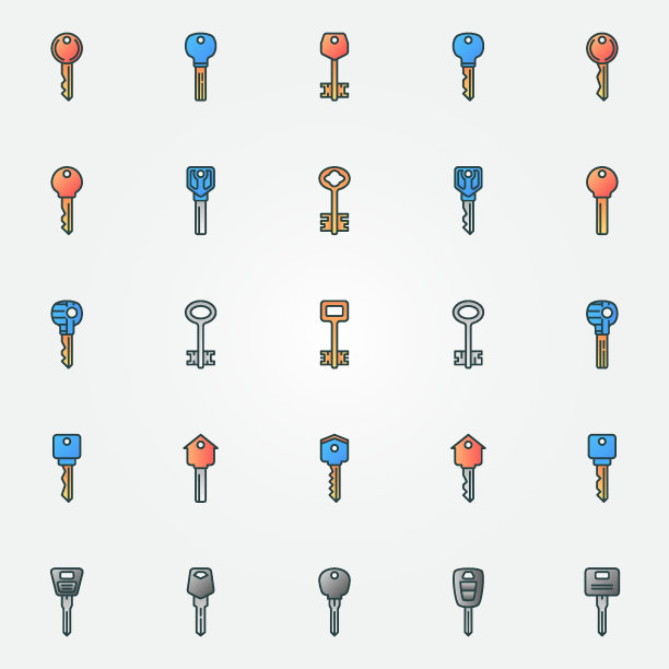 彩色按键图标图片下载