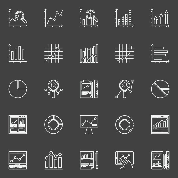 数据分析白色图标设置图片下载