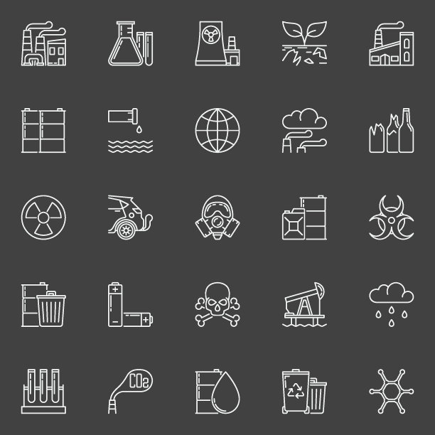 污染轮廓白色图标图片下载