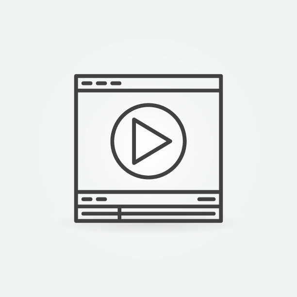 视频播放器线性图标图片下载