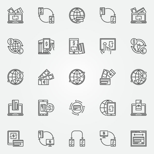 转账图标套装图片下载