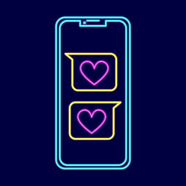 矢量可爱的智能手机聊天图标隔离图片下载