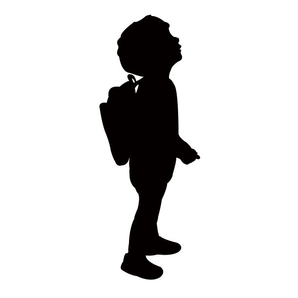 一个学生身体轮廓向量图片下载