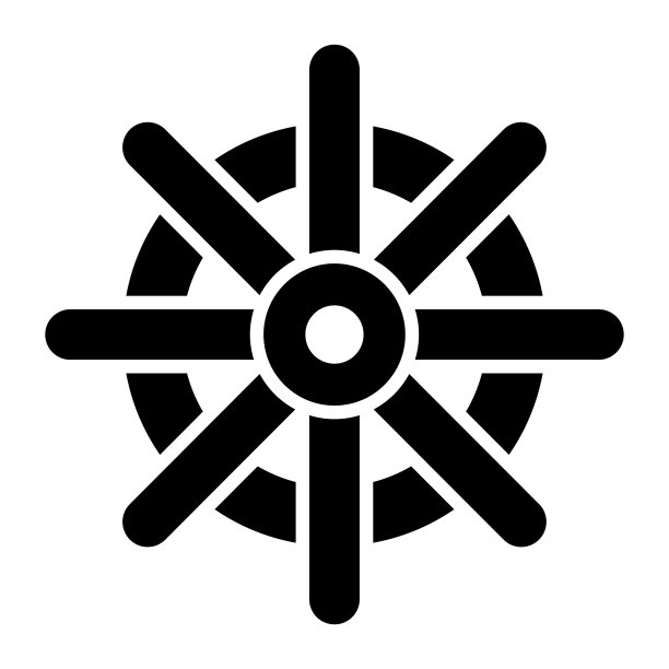 船舵创意设计矢量图标图片下载