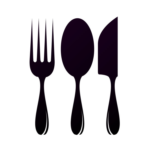 勺子、叉子和刀的菜单符号图片下载
