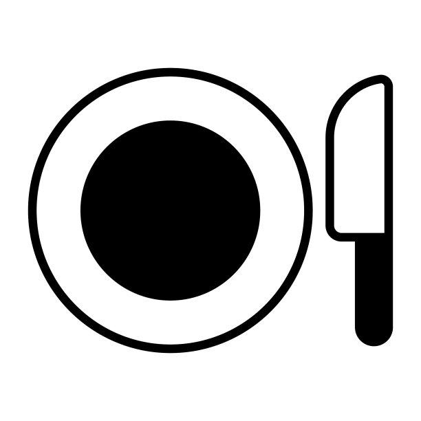 刀和盘的矢量，很好地设计了用餐的图标图片下载