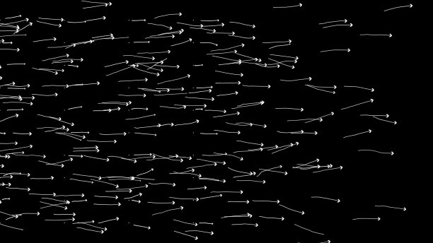 长长的蠕动箭头流，流动指示方向的运动在黑色背景。抽象的节日背景图片下载