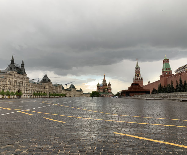 新冠肺炎封锁期间的红场图片下载