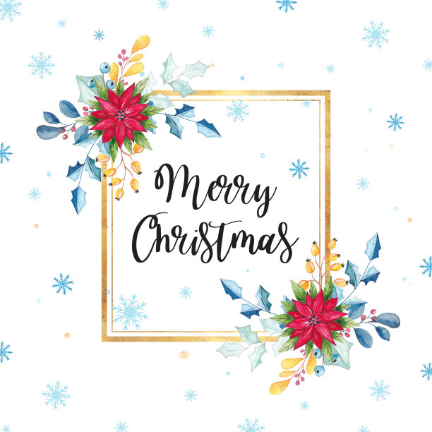 水彩圣诞花架图片下载