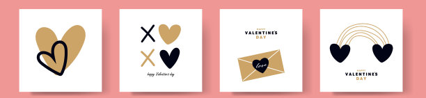 情人节元素合集，适用于贺卡、背景和海报的矢量素材图片下载