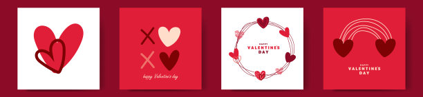 情人节元素合集，适用于贺卡、背景和海报的矢量素材图片下载