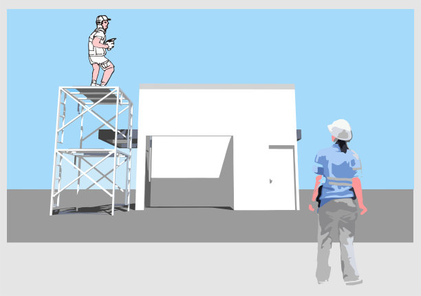 木匠在高处工作。图片下载