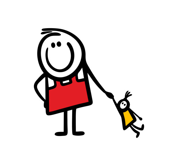 快乐的孩子穿着工作服，手里拿着一个玩具娃娃。图片下载