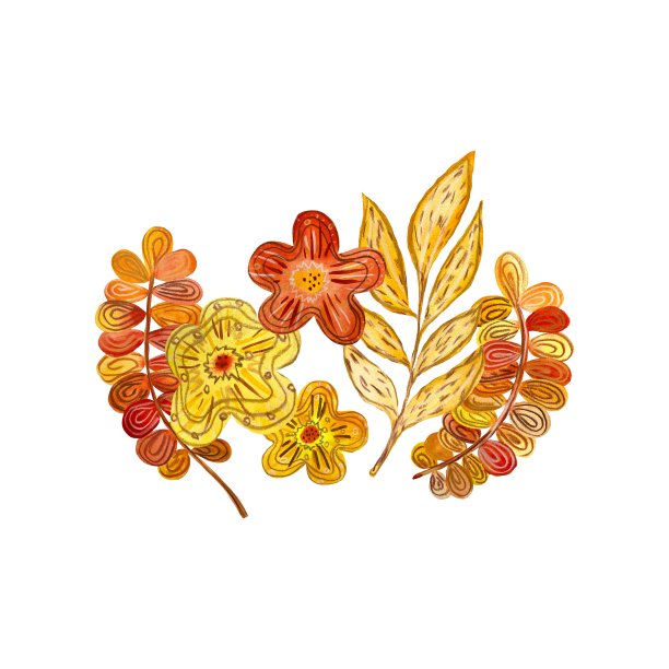 花纹理集素描水彩设计图片下载