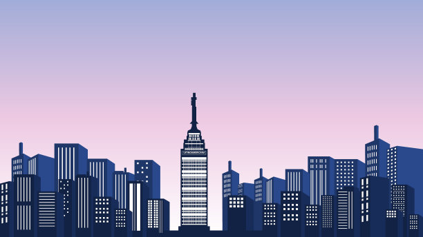 矢量阴影的夜晚天空背景在城市环境旁边的墨西哥塔图片下载