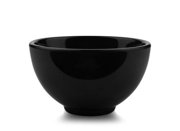 黑色碗隔离在白色背景。图片下载