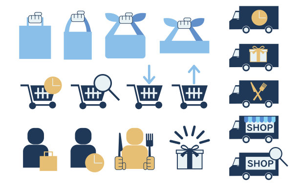 购物配送图标商店图标集图片下载