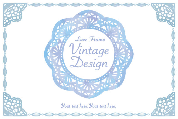 模板设计与花边框架。矢量插图。图片下载
